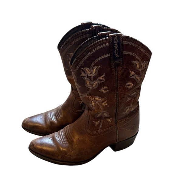 Ariat Brown Embroidered Heeled Boots - Picture 2 of 7